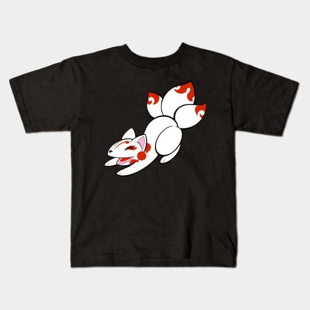 Cutie Kitsune Kids T-Shirt by candice-allen-art